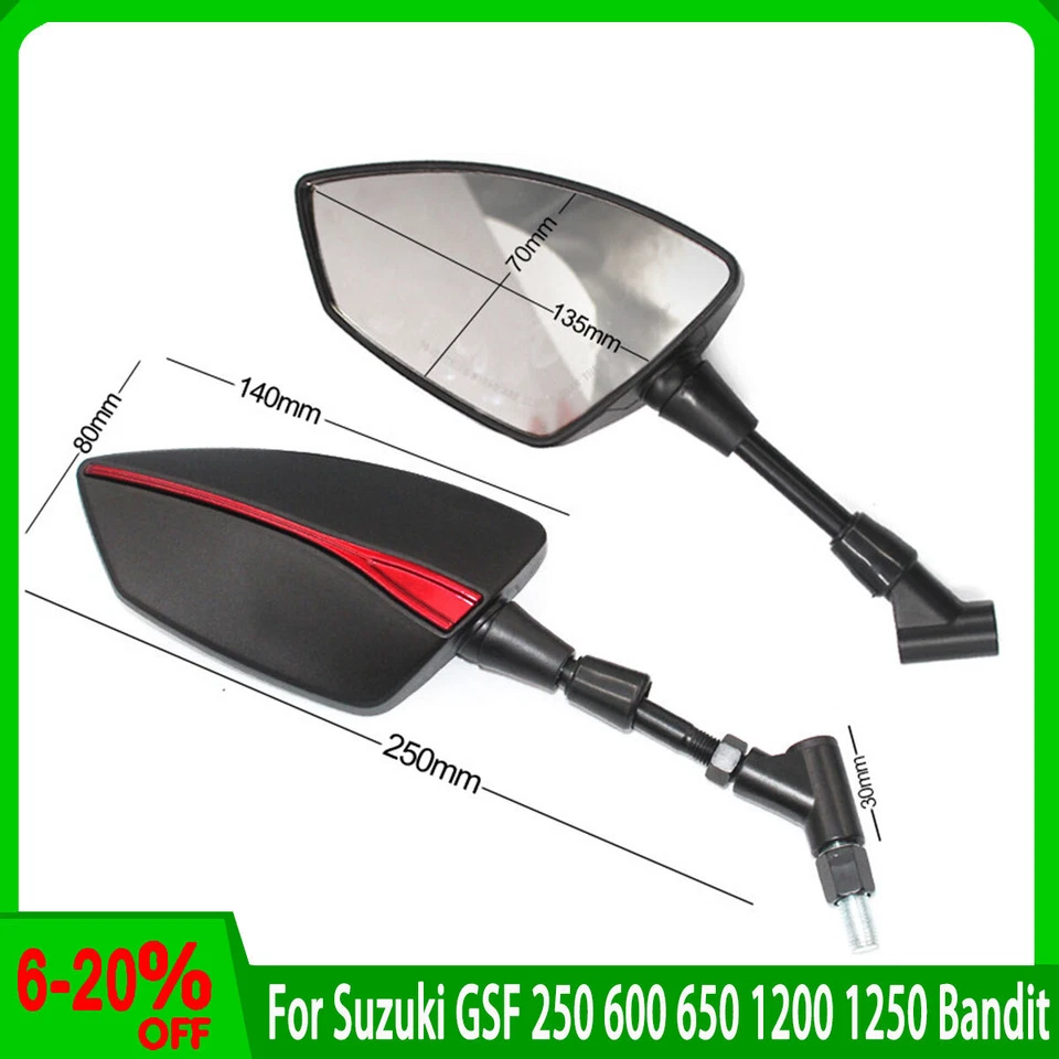 Задние зеркала заднего вида для мотоцикла Suzuki GSF 250 600 650 1200 1250 Bandit - Изображение 4 из 4