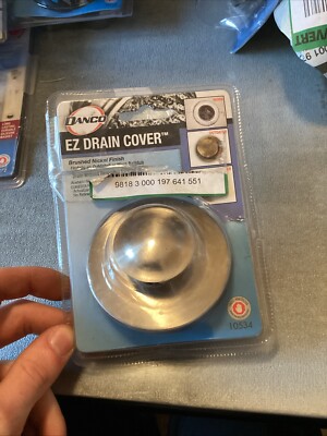 DANCO EZ Drain Bathtub Drain Stopper Metal Construction Brushed Nickel - 10534