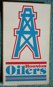 Houston Oilers NFL Football Orig 70's Oil Derrick Bumper Sticker ~New Old Stock 