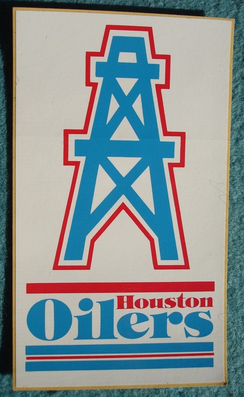 Houston Oilers NFL Football Orig 70's Oil Derrick Bumper Sticker ~New Old Stock 