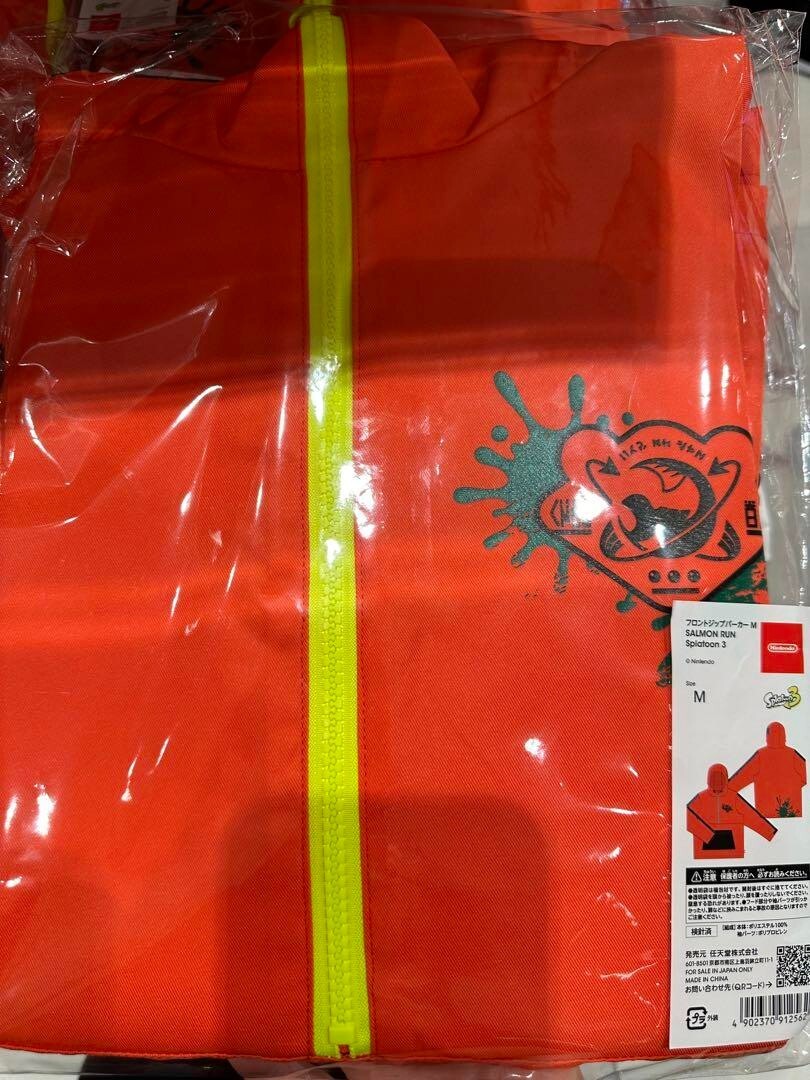 SALMON RUN Splatoon 3 Front Zip Hoodie Size M Nintendo Store SALMON RUN Splatoon 3 Front Zip Hoodie Size M Nintendo Store