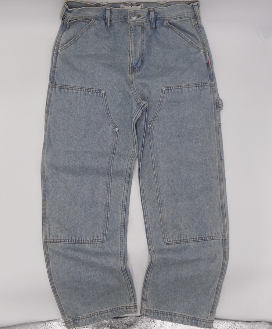 【U LAN】Bone Dirty Paint Damage Carpenter Denim Pants U LAN】Bone Dirty Paint Damage Carpenter Denim Pants Bone