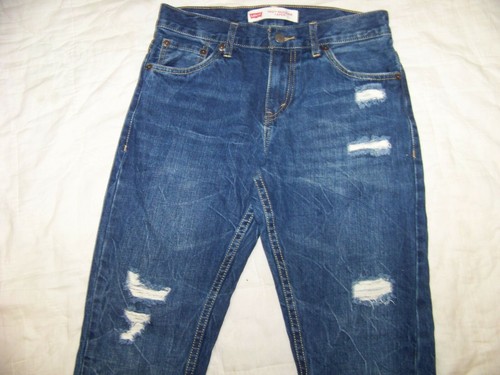 Boys Levi's 502 Distressed Jeans - 14 Regular Taper - Picture 2 of 8