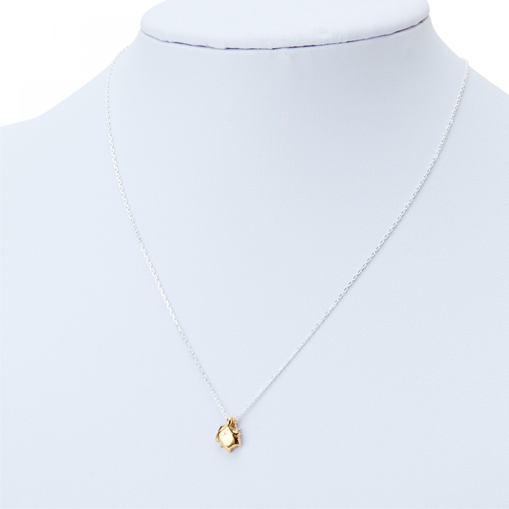 New! Pompom Purin × THE KISS yellow gold coating necklace Sanrio