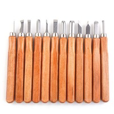 12Pcs Wood Carving Hand Chisel Tool Set Professional Woodworking Gouges Steel