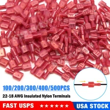 100/500Pcs Insulated Male Female Spade Crimp Terminal Electrical Wire Connectors