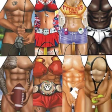 Apron Smock Sports Athletic Funny Dinner Sexy Cooking Pinafore