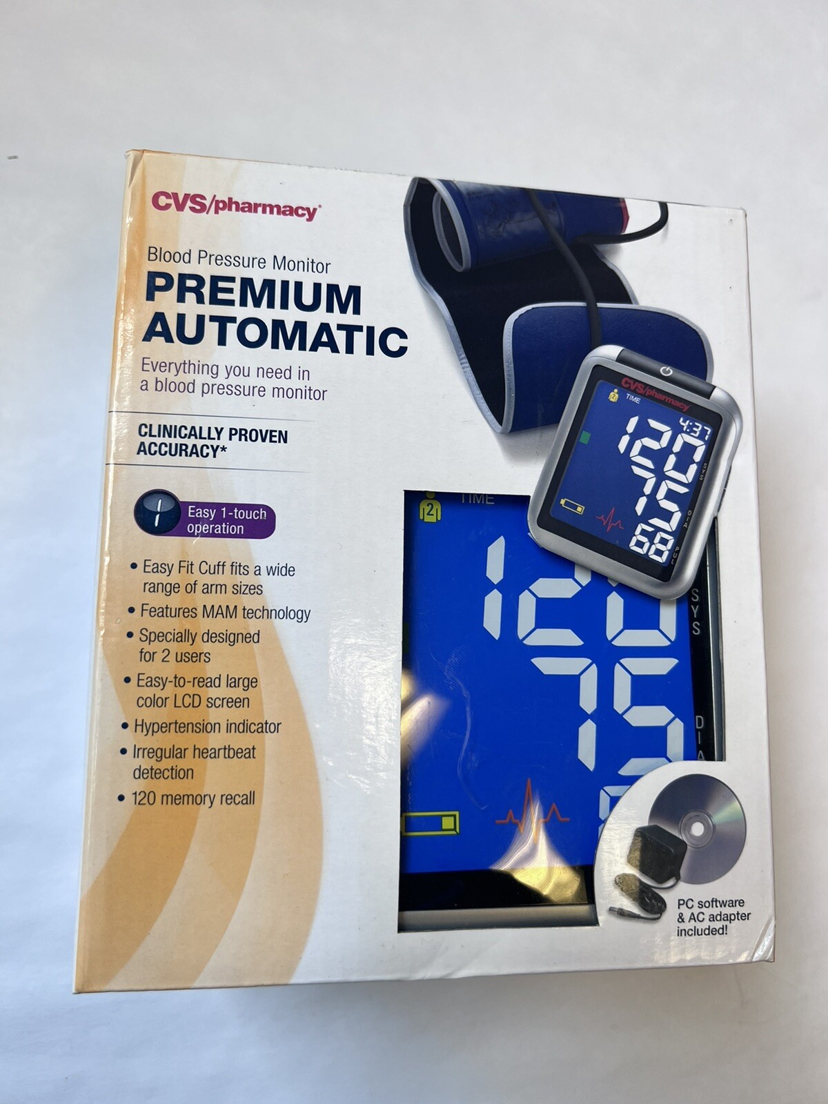 Brand New CVS pharmacy Automatic premium blood pressure monitor HTF NOS ...