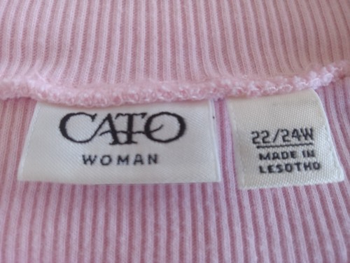 Plus sz 22/24 light pink sleeveless ribbed mock t-neck by Cato. Excellent cond - Picture 2 of 6