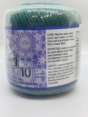 Aunt Lydia's Crochet 100% Mercerized Cotton Thread Size 10 Forest Green 2 pack - Picture 6 of 9