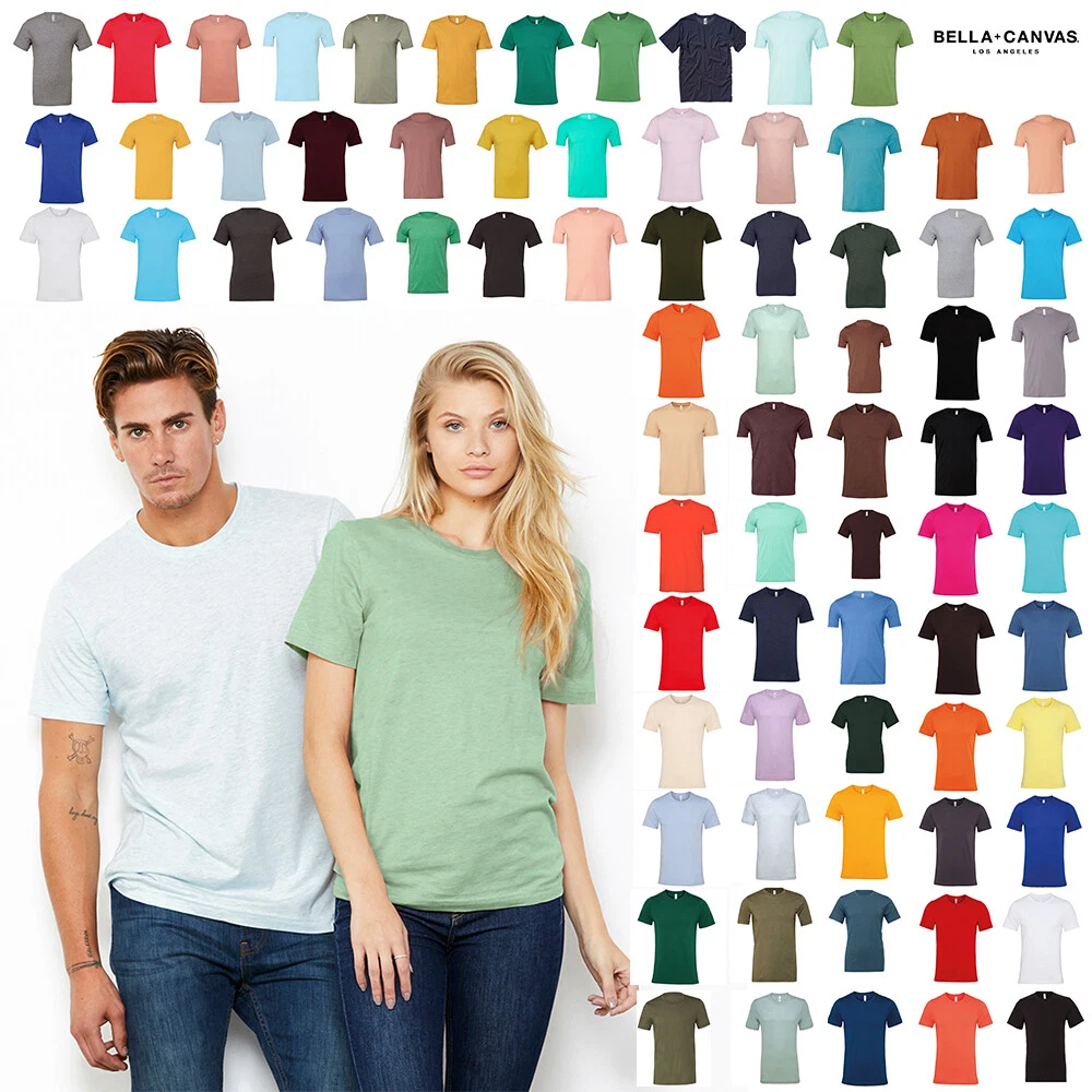 Bella + Canvas Unisex Jersey Crew Neck T-Shirt 3001-Casual Wear Plain  Cotton Tee