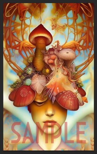 Mushroom Fungi Shrooms Print by Ziola Signed 11x17 Botanical Magic Mycology Art - Picture 1 of 4