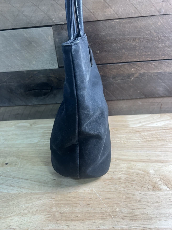 VINTAGE DKNY Black Tote Bag LINED FLAT BOTTOM Donna Karan NEW YORK  10” - Image 3 of 4