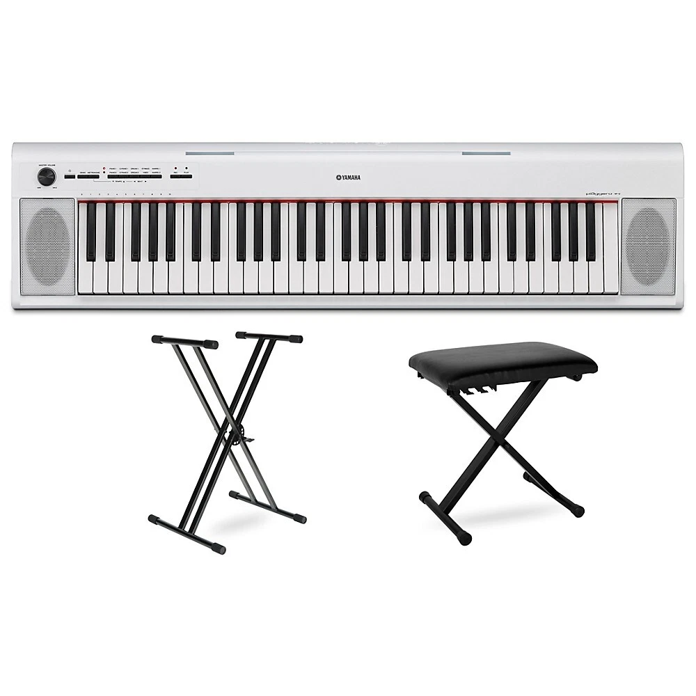 Yamaha Piaggero NP-12 White Portable Keyboard W/Power Adapter