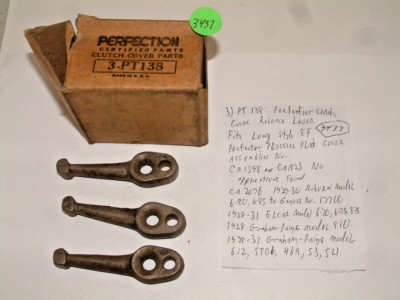 NOS  CLUTCH COVER RELEASE LEVERs (3) for 1928-31 Elcar, Auburn, Graham-Paige