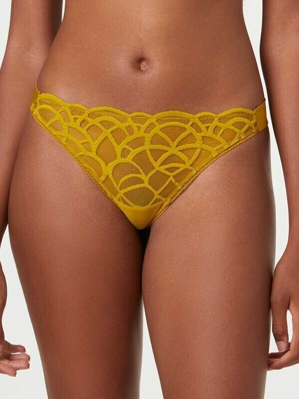 Tanga / String Darjeeling – Taille L – Modèle Jeanne – Couleur Curry – Réf 08470S10