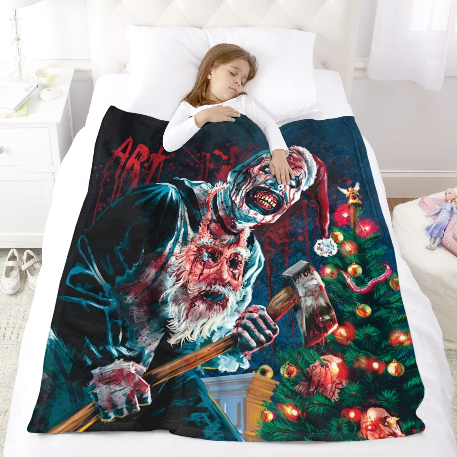 Terrifier Horror Fleece Blanket Throw Soft Bed Blanket for Home and Living