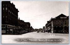 Northfield Minnesota~Jesse James Café On Street~Ben Franklin Store~1940s RPPC