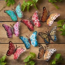 GPH™ Gift Set of 8 pack Decorative 3D Garden Butterfly Fence Hangers Fence Art