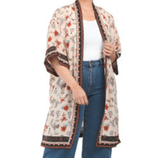 Max Studio Floral Boho Plus Crepe Duster Size Small