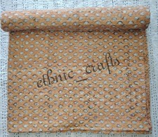 Indian Floral Kantha print Reversible Coverlet Summer Bedding Quilt