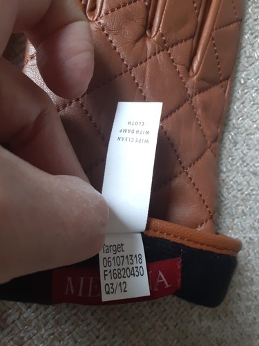 New Merona Genuine Leather Quilted Tan Gloves L/XL Large/X-Large Wrist Women's - Picture 5 of 24