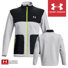 Under Armour Sweater Fleece Pile Herren Full-Zip Golfjacke grau - NEU! 2022