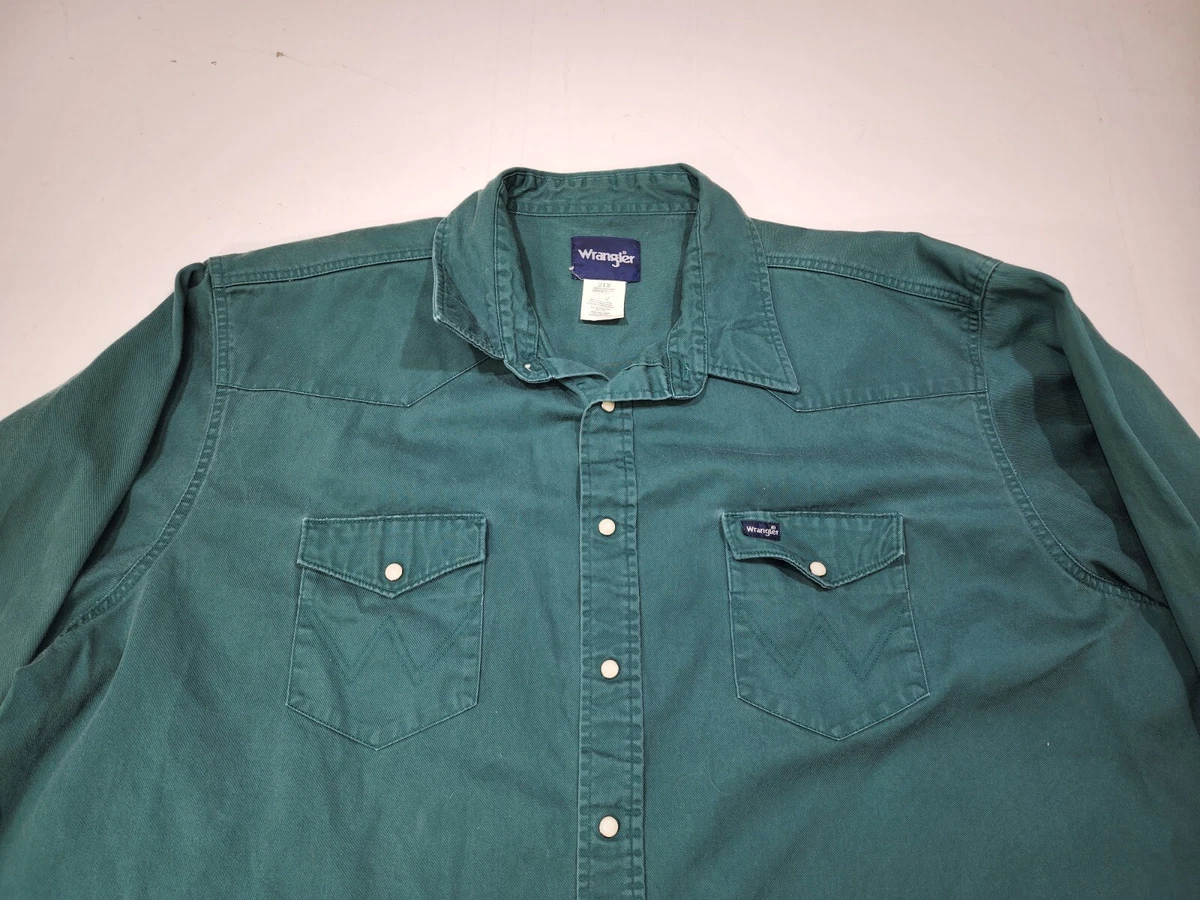 Green pearl snap best sale shirt