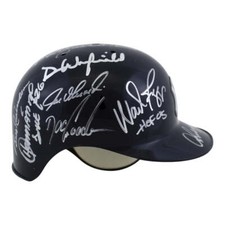 Yankees Mini Helmet Signed by (15) with Alex Rodriguez, Wade Boggs, Doc Gooden, 