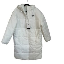 Nike Sportswear Classic Puffer Women  s White Therma-Fit Loose Parka Size M NWT