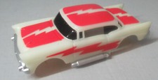 "NEW" TYCO '57 CHEVY PRO STOCK NITEGLOW HO SLOT CAR BODY TYCO WIDE CHASSIS