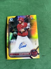 2022 Bowman Chrome 1st Edgar Quero Yellow Refractor Auto /75 White Sox RC SSP