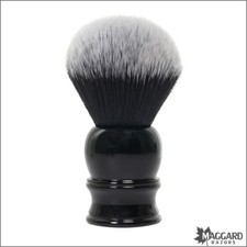 Shaving Brush - Maggard Razors Black  White Synthetic Brush, Black Handle, 30mm