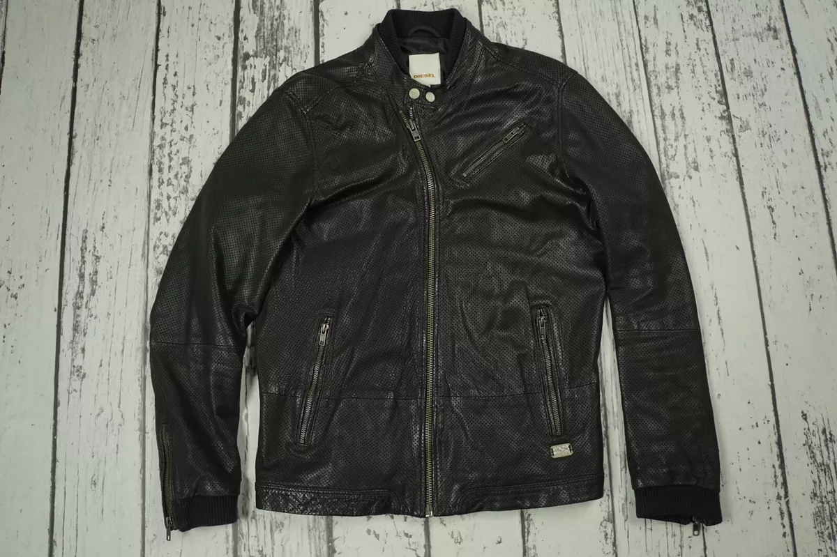 DIESEL MENS JACKET BIKER LAMB LEATHER LAMBSKIN 100% AUTHENTIC SIZE M | eBay