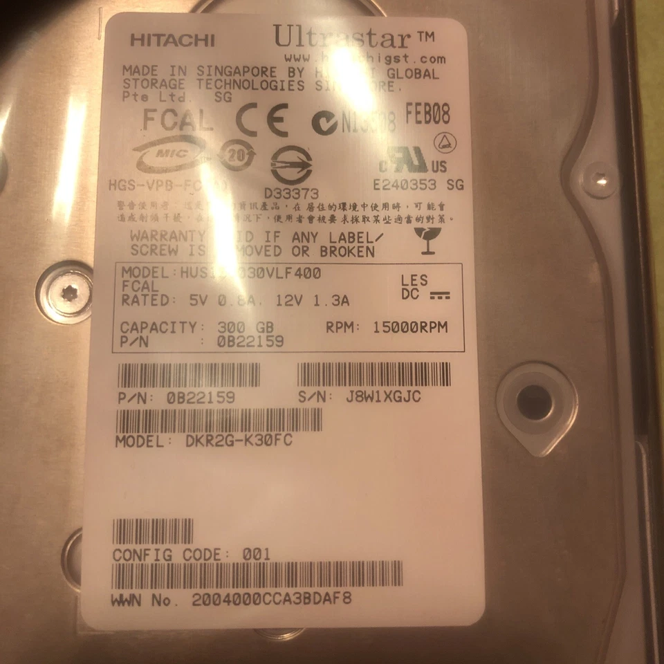 4 x DKR2G-K300FC - Hitachi Data Systems 300GB 15K RPM FC 3.5" HDD for USP-V - Image 2 of 3