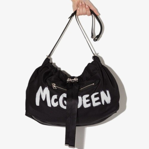 NWT Alexander McQueen Women's The Bundle in Black/white medium bag Authentic - 第 1/6 張圖片