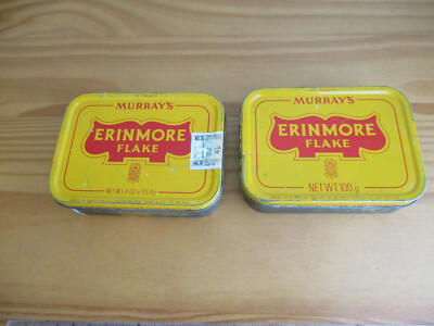 2 alte Pfeifentabakdosen aus Blech MURRAY'S ERIMORE FLAKE BELFAST