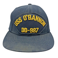 USS O'BANNON DD-987 Snapback Hat Military Swingster Made in USA Navy Black VTG