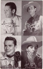 4 in 1 Western Arcade Card Tom Keene, John King, Russell Hayden, Danny Thomas