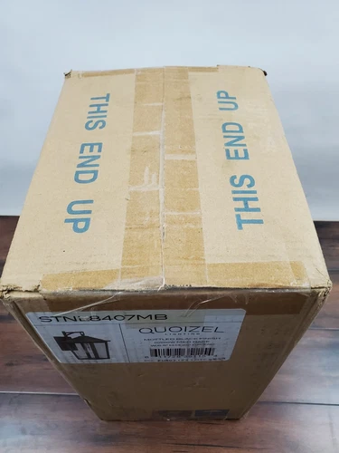 NIB QUOIZEL Mottled Black Outdoor Carriage Lantern Light Wall Mount STNL8407MB - Picture 3 of 6