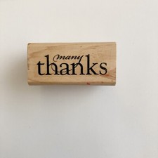 Stampin Up Many Thanks Wood Rubber Stamp