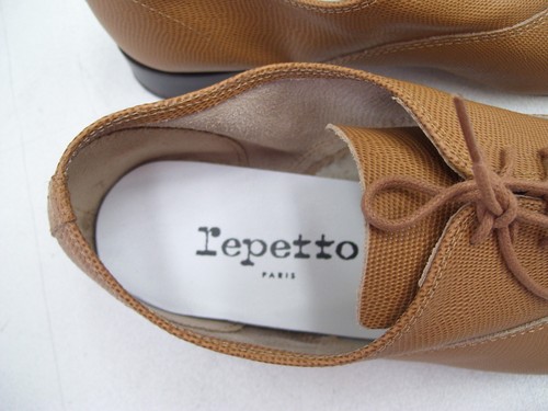 LADIES OXFORD SHOES DRESS FORMAL WORK REPETTO PARIS RICHELIEU CUBA BROWN 37 - Foto 5 di 12