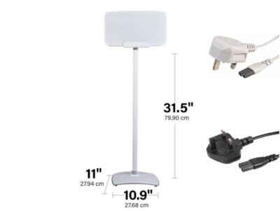 Sanus Standlautsprecher Ständer für Sonos Five & Play 5 weiß + Kabel Leitung WSS52