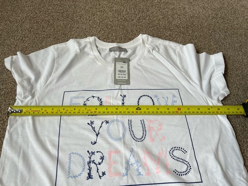Ladies New Look Pyjama Top Short Sleeve Lounge Wear Top White Medium Brand New - Picture 7 of 9