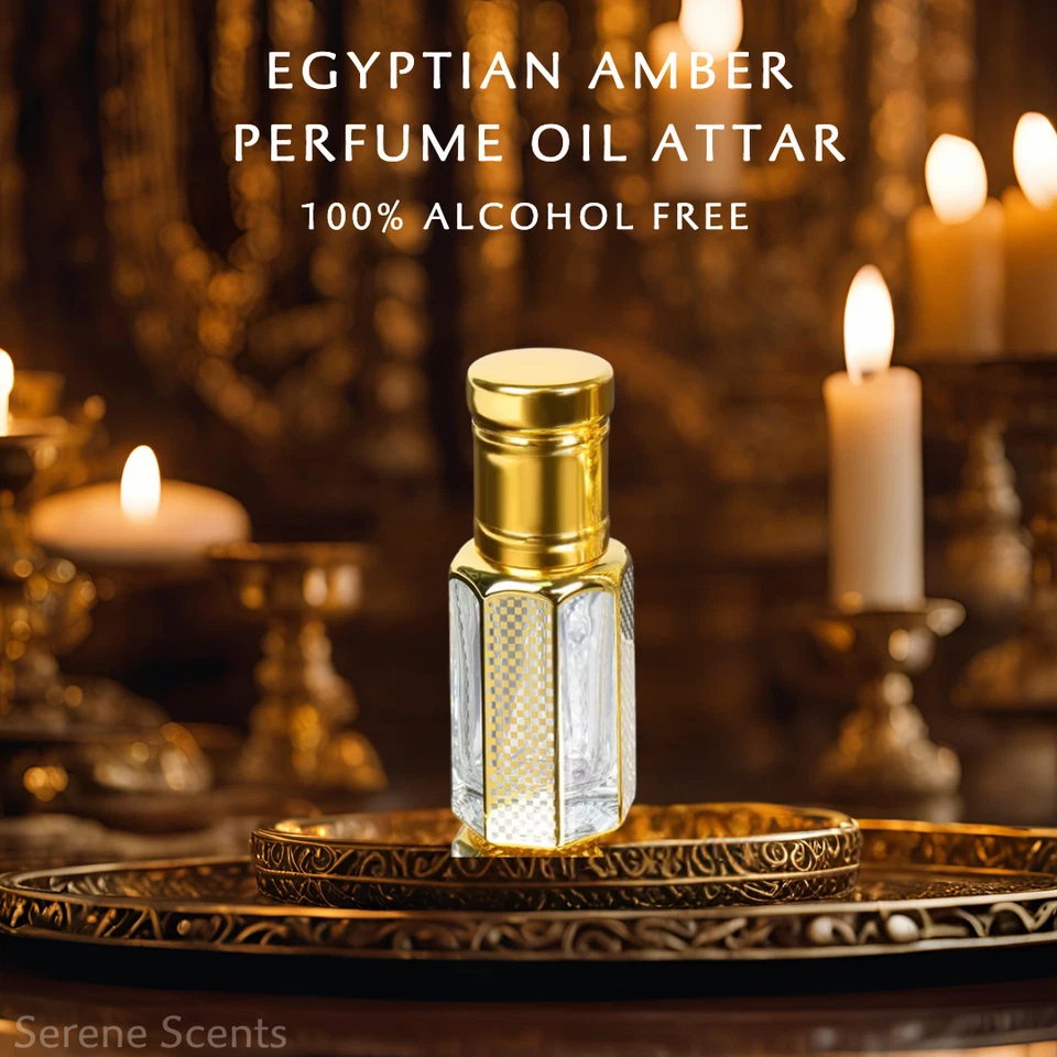 SERENE SCENTS Egyptian Amber Concentrated Attar Perfume Oil - Long Lasting Luxurious Scent