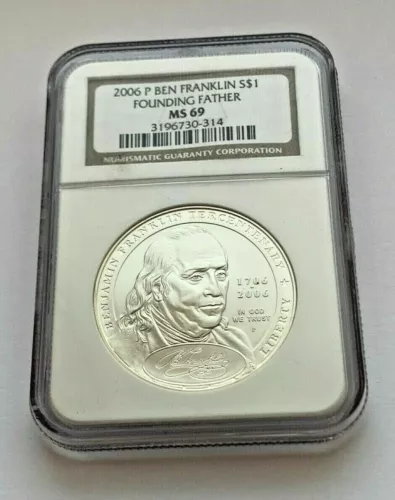 2006 P SILVER BEN FRANKLIN FOUNDING FATHER NGC MS 69 SILVER BICENTENNIAL $1 COIN