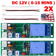 2PC 12V Infinite Cycle Delay Time Timer Relay Turn ON OFF Switch Loop Modules US
