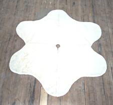 Fluffy White Faux Fur Christmas Holiday Blanket of Snow Tree Skirt 67 Inches