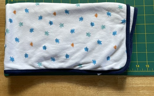 Manta de seguridad Carters Baby Boy Little Monster azul naranja blanco 26" x 28" - Imagen 3 de 6