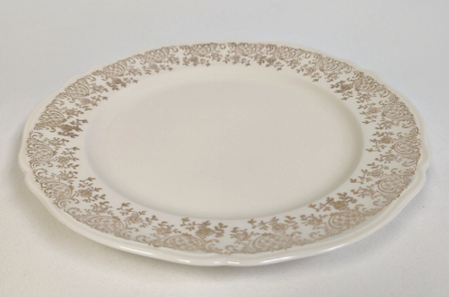 Edwin Knowles Vintage 22 Karat Gold Gold Filigree Scallop Edge 9" Dinner Plate - Picture 3 of 8